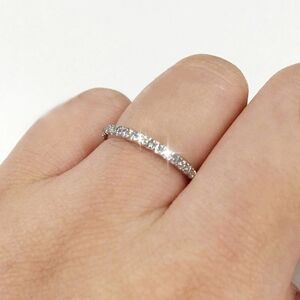 NEW‎ 925 Sterling Silver Dainty Sapphire Engagement Wedding Band Ring
